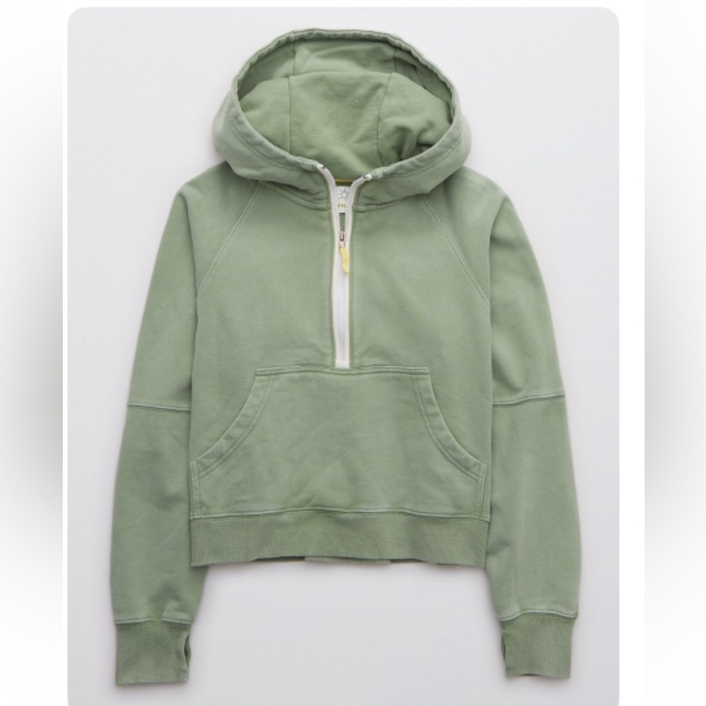 OFFLINE By Aerie Throw-Back Quarter Zip Sweatshirt